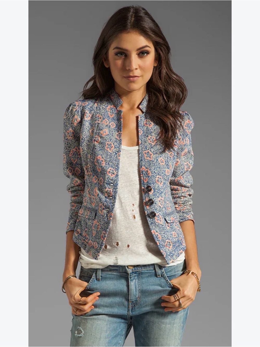 FREE PEOPLE PRINTED BLAZER